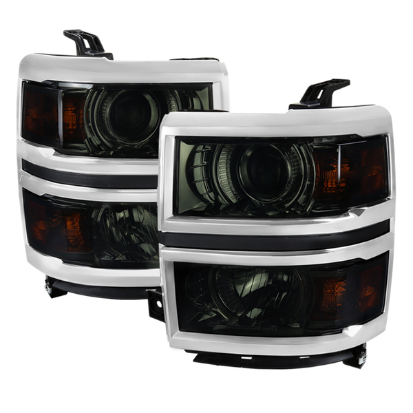 Spec-D Tuning Chevrolet Silverado Projector Headlight With Amber Corners 2014-2015 2LHP-SIV14G-C-GO